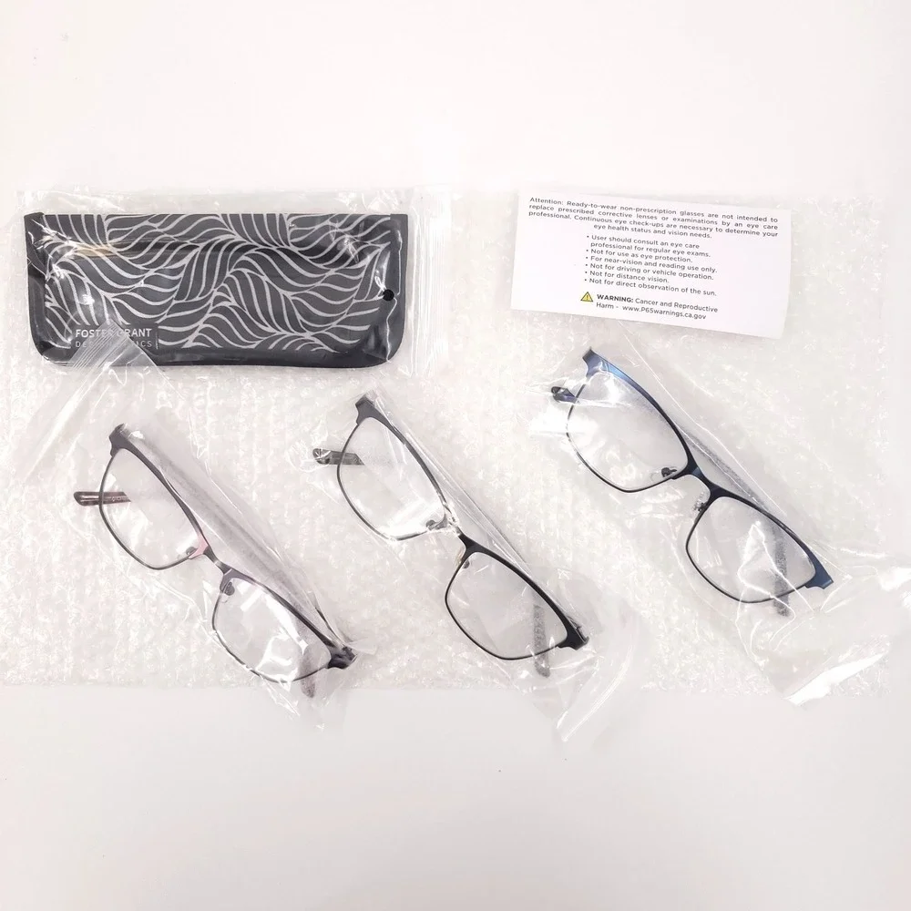 Foster Grant Design Optics 1.25+ Eye Glasses 6 Readers‎ Kiersey Addie Square Cat